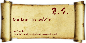 Nester István névjegykártya